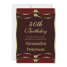 Unik maronröd och Guld-geometrisk födelsedag