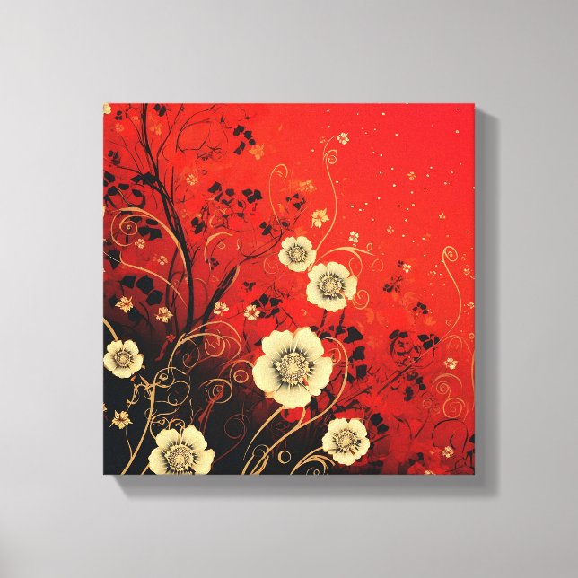 Unik Meadow Wildblommor Nature Floral Art Canvastryck (Framsida)