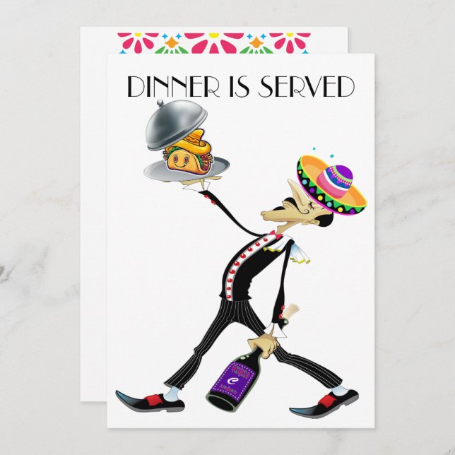 Unik middag / sammankomst version 2 inbjudan (Fram/baksida)