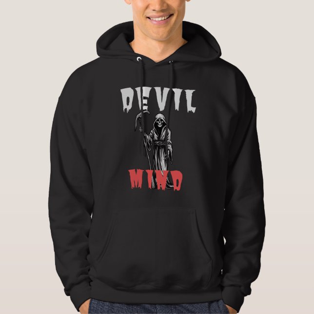 Unik mind Hoodie Djävulen - Edgy grafik (Framsida)