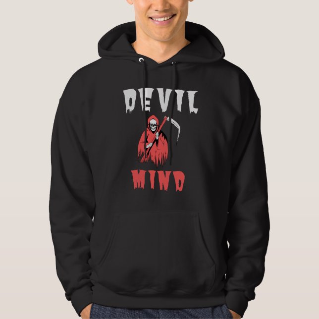 Unik mind Hoodie Djävulen - Edgy grafik (Framsida)