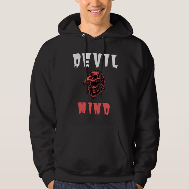 Unik mind Hoodie Djävulen - Edgy grafik (Framsida)