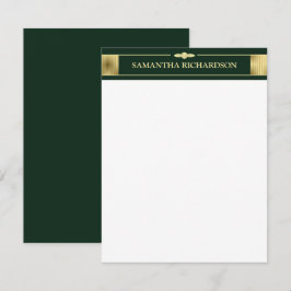 Unik, minimalistisk Emerald Grönt och Guld Namn Anteckningskort