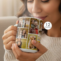 Unik minimalistisk enkel fotokollage med 12 bilder