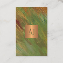Unik modern abstrakt-penseldrag guld monogram