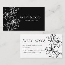 Unik Modern Black and White Boho-Blommigt