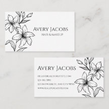 Unik Modern Black and White Boho-Blommigt