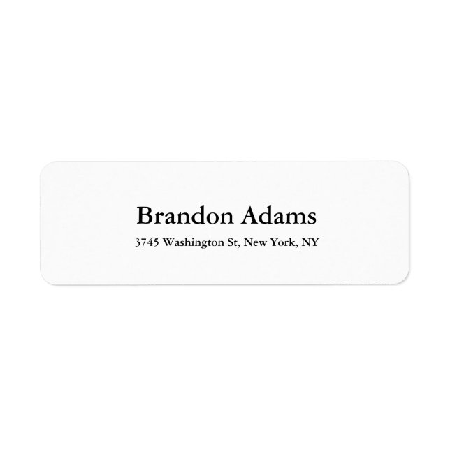 Unik modern Elegant, svart och vit, vanlig Returadress Etikett (Framsidan)