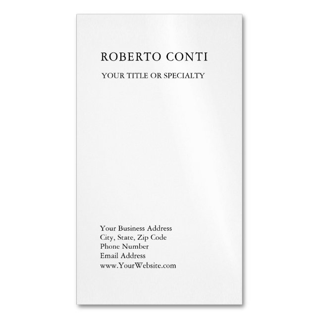 Unik modern enkel minimalistisk magnetiska visitkort (Framsida vertikal)