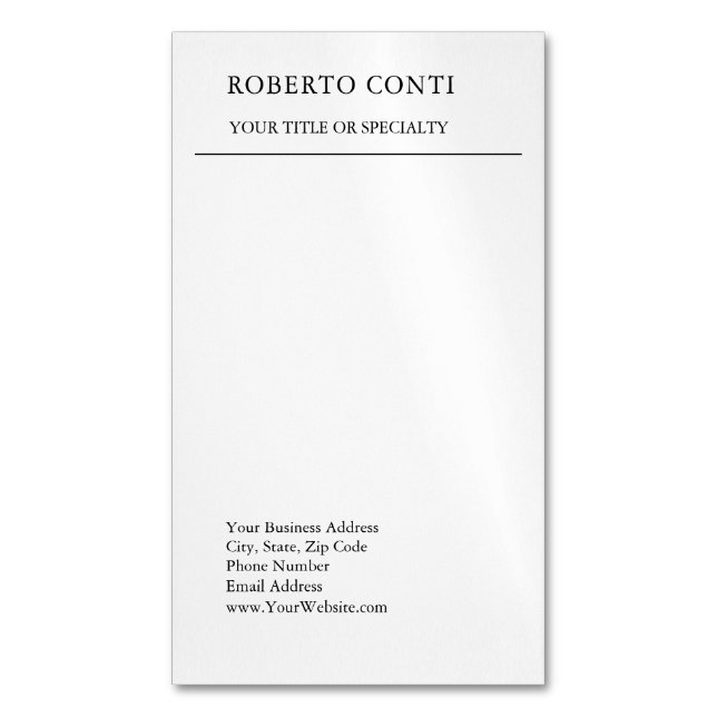 Unik modern enkel minimalistisk magnetiska visitkort (Framsida vertikal)