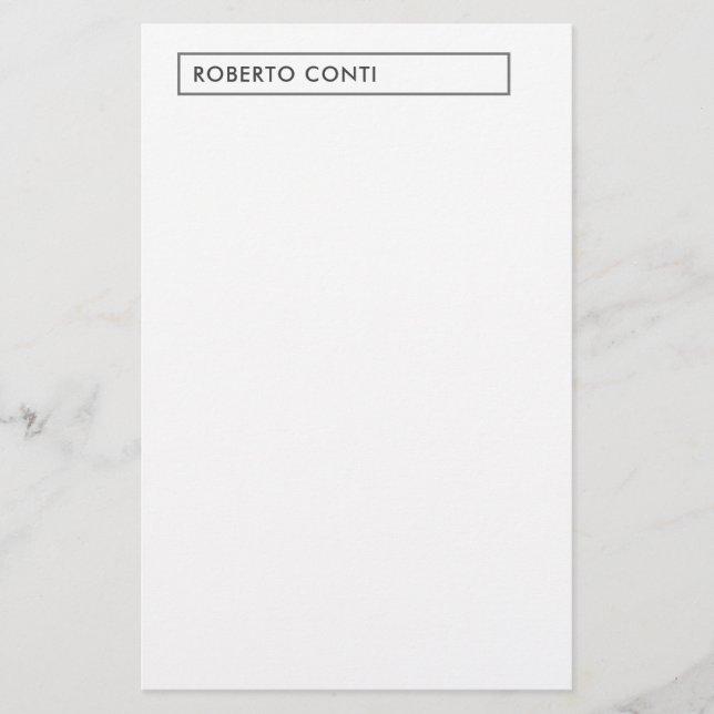 Unik modern enkel minimalistisk namn brevpapper (Framsida)