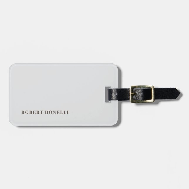 Unik Modern Enkel Namn Minimalistisk Bagagebricka (Horisontell Framsida)
