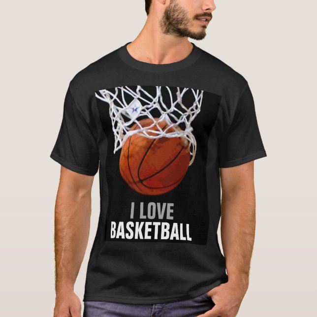 Unik Modern I Kärlek-basketboll T Shirt (Framsida)