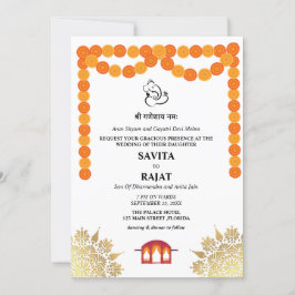 Unik Modern invigning av indiska bröllop Inbjudningar