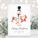 Unik Modern jul-Snögubbe, ej foto Julkort<br><div class="desc">Önska dina vänner och din familj en julhelg i lycklig med den unika juldesignen snögubbe. Anpassa med din Julhälsningar och din familj namn.</div>
