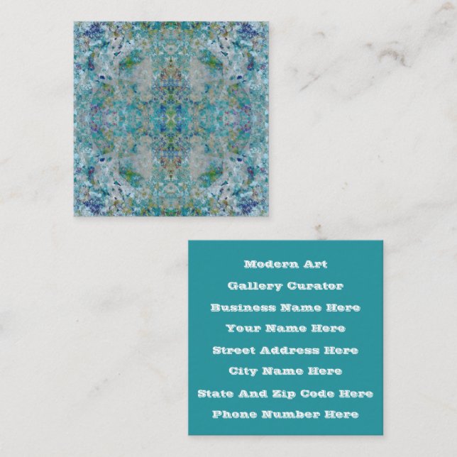 Unik modern konsthantverk av en Abstrakt Fyrkantigt Visitkort (Fram/baksida)