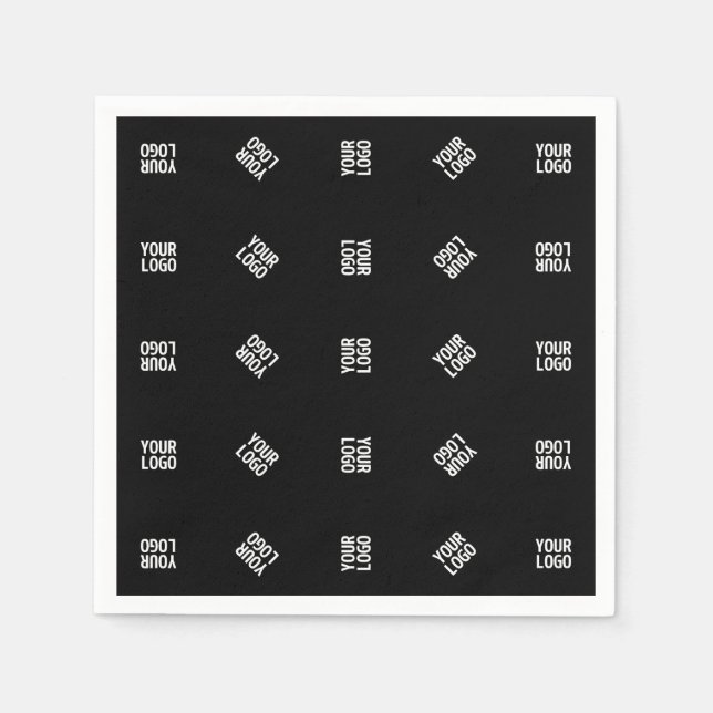 Unik modern logotypmönstermall | Svart Pappersservett (Framsidan)
