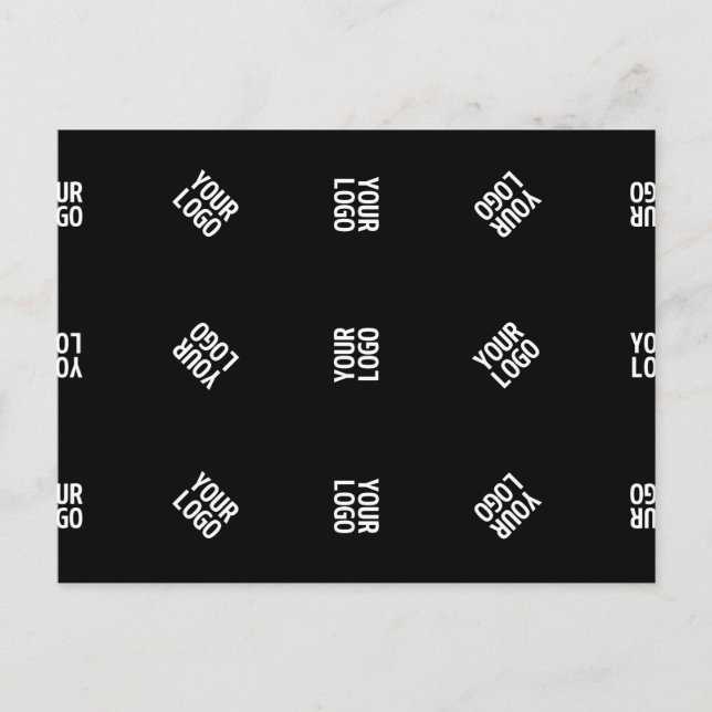 Unik modern logotypmönstermall | Svart Vykort (Framsida)