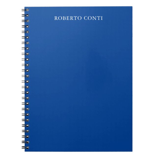 Unik, modern, minimalistisk Namn-blått Anteckningsbok (Framsidan)