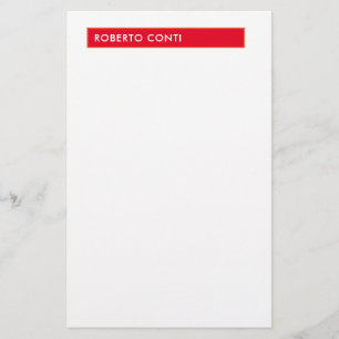 Unik, modern, minimalistisk Namn Red White Brevpapper