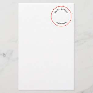 Unik, modern, minimalistisk röd, svart, vit böjnin brevpapper