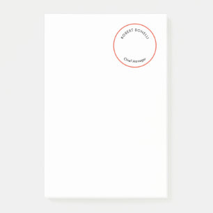 Unik, modern, minimalistisk röd, svart, vit böjnin post-it block