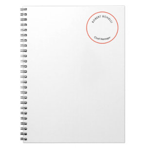 Unik modern minimalistisk röd svart vit krökning anteckningsbok