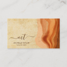 Unik Modern Monogram-Abstrakt Boho Terracotta Visitkort