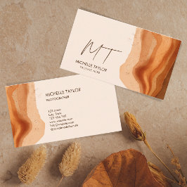 Unik Modern Monogram-Abstrakt Boho Terracotta Visitkort