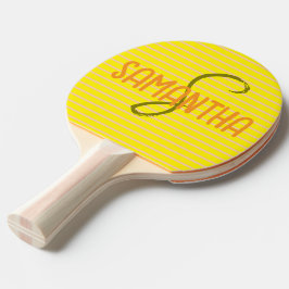 Unik modern monogram för gult-idrott pingisracket