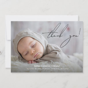 Unik modern nyfödd foto Babykläder Tack Kort