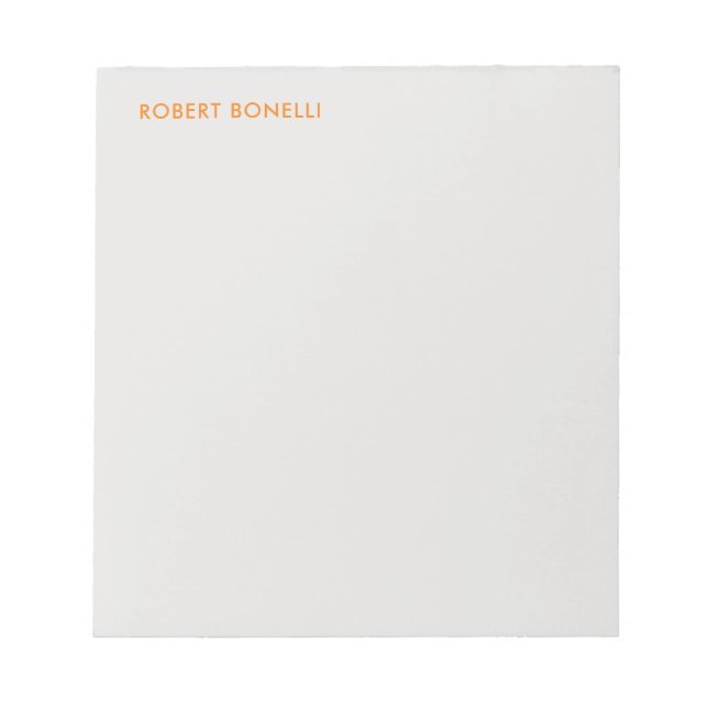 Unik Modern Platinagrå Minimalistisk Anteckningsblock (Framsida)