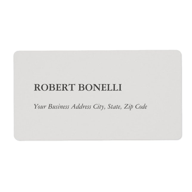 Unik Modern Platinagrå Stylish Minimalistisk Fraktsedel (Framsidan)