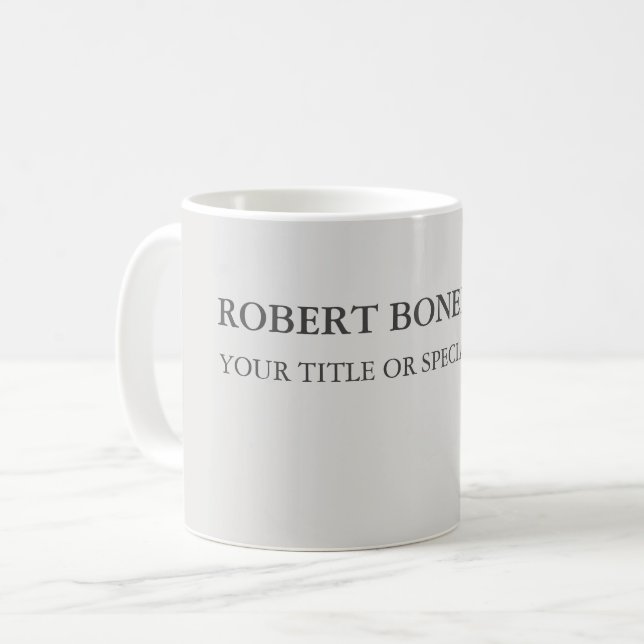 Unik Modern Platinum Grått Snyggt-minimalist Kaffemugg (Framsida vänster)