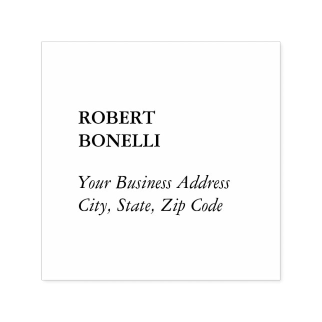 Unik Modern Platinum Grått Snyggt-minimalist Självfärgande Stämpel (Design)