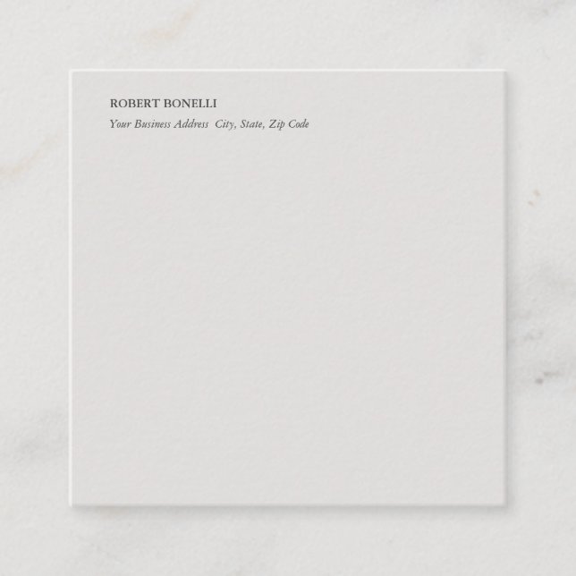 Unik Modern Platinum Grått Snyggt-minimalist Tilläggskort (Framsida)