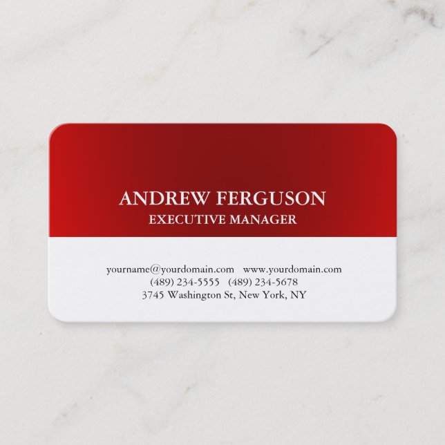Unik modern Professionell för röd vit snyggt Visitkort (Framsida)