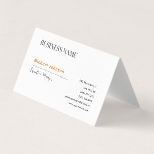 Unik, modern professionell, minimalistisk chic visitkort
