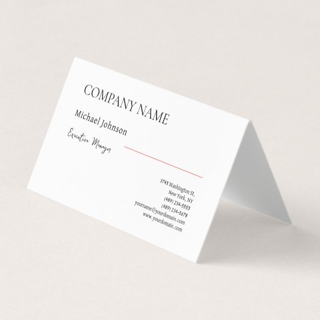 Unik, modern professionell, minimalistisk chic visitkort (Framsida)