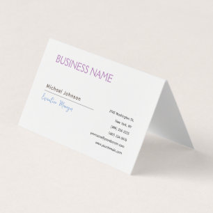 Unik, modern professionell, minimalistisk chic visitkort