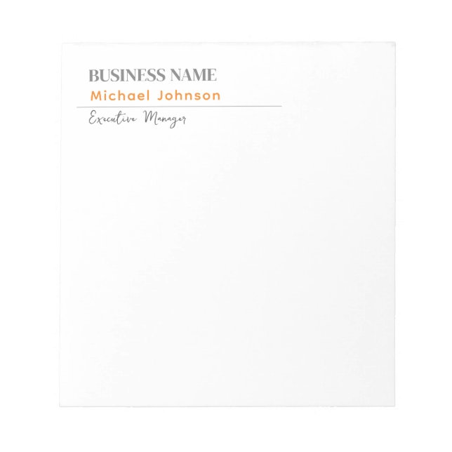 Unik, modern professionell-minimalistisk profil anteckningsblock (Framsida)