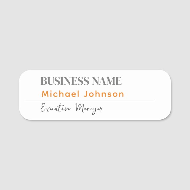 Unik, modern professionell-minimalistisk profil namnbricka (Framsida)