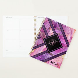 Unik modern Rosa Lila Geometric Personlig