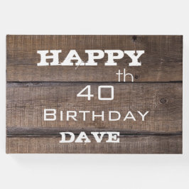 Unik Modern Rustic 40:e Personligen på födelsedage Gästböcker
