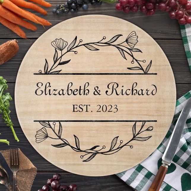 Unik Modern Rustic Couple Bröllop Date Pizza (Skapare uppladdad)