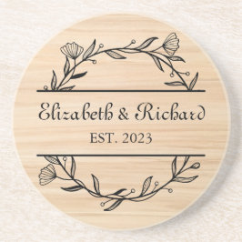 Unik Modern Rustik Anpassningsbar par Bröllop-datu Underlägg