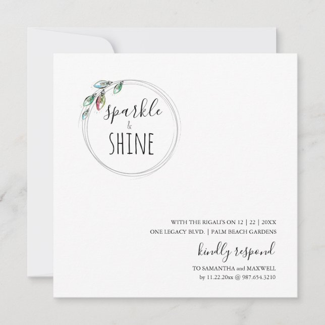 Unik Modern skandinavisk julinbjudan Anteckningskort (Framsida)