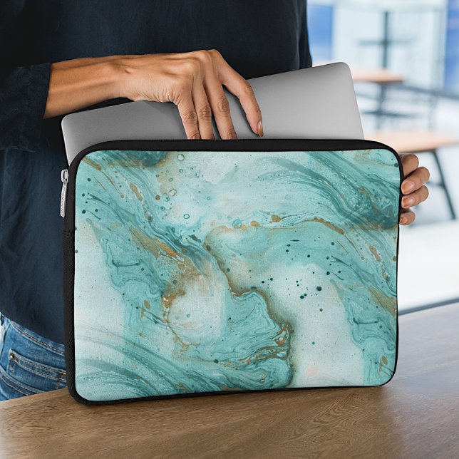 Unik modern Snyggt Marble Swirls Art Motif Laptop Fodral (Skapare uppladdad)