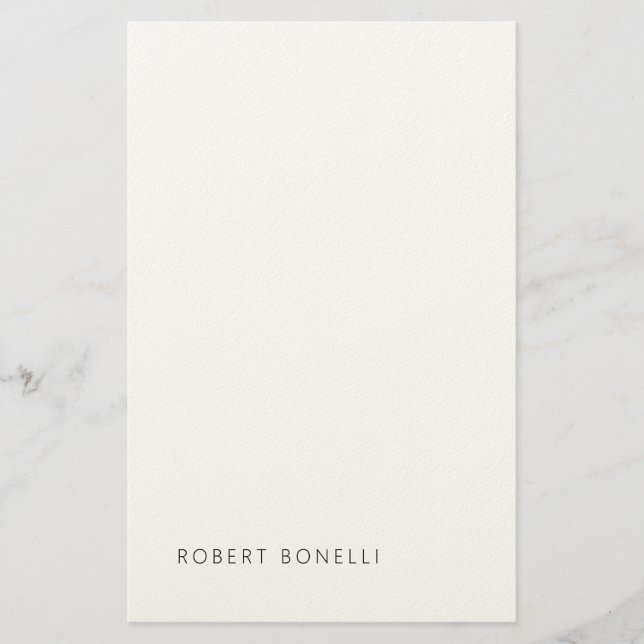 Unik Modern Svart Vit Ditt Namn Minimalistisk Brevpapper (Framsida)