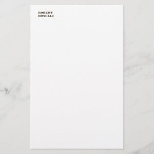 Unik modern svart vit ditt namn - minimalistisk brevpapper